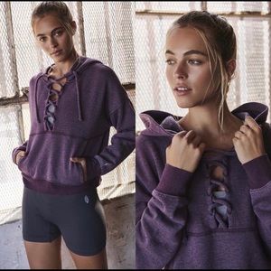 NWT Free People Movement Believer Lace Up Hoodie S